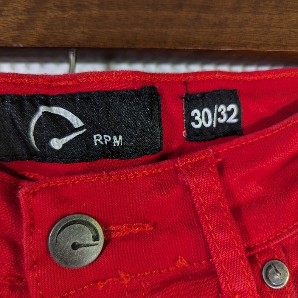 RPM red women's distressed jeans size 30x32 - Picture 5 of 6